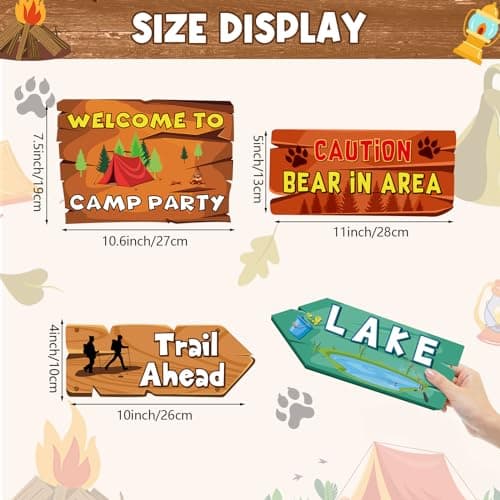 Camping Party Decorations - 20 Camping Signs for Summer Camp Theme