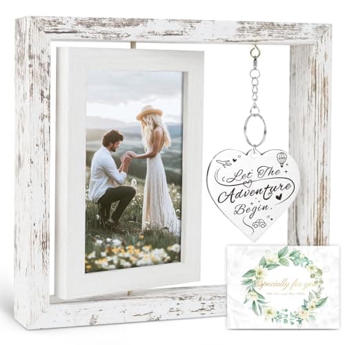 Personalized Mr & Mrs Rotating Floating Picture Frame 4x6 — Let the adventure begin