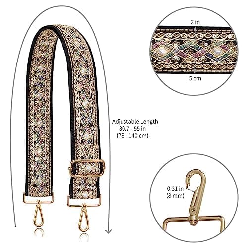 Allzedream Embroidered Lace Sequins Crossbody Handbag Strapreplacement