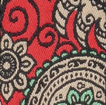 KLIQ Vintage Woven Guitar Strap for Acoustic & Electric Guitars — Paisley Red & Turquoise
