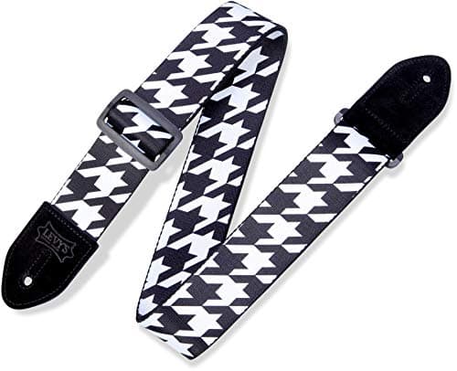 Levy's Leathers Black and Yellow Sunflower Guitar Strap MP2-009 — Houndstooth