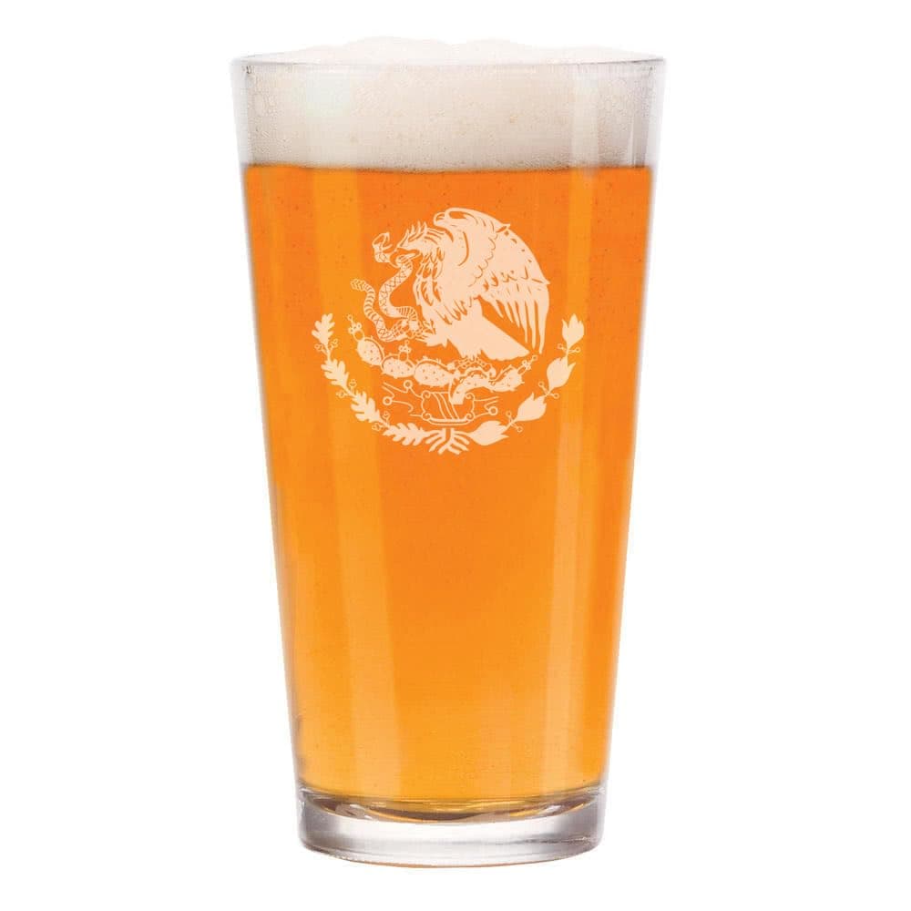 16 oz Mexico Flag Beer Pint Glass Gift