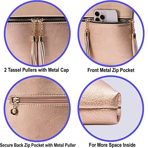 Solene Women's Lightweight Tassel Crossbody Purse, Perfect Daily and Travel Bag