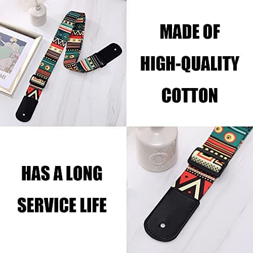Vintage Woven Leather Guitar Strap for Ukulele & Small Guitar Adjustable Shoulder Strap