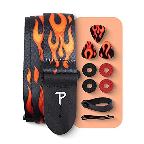 Perri's Leathers Ltd. Metallica Polyester Guitar Strap - Ride the Lightning (LPCP-257) — Red Flame