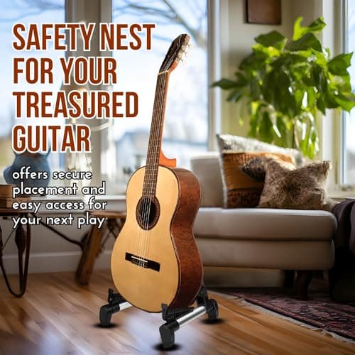 Portable Adjustable Guitar Stand for Acoustic, Electric, and Bass Guitars