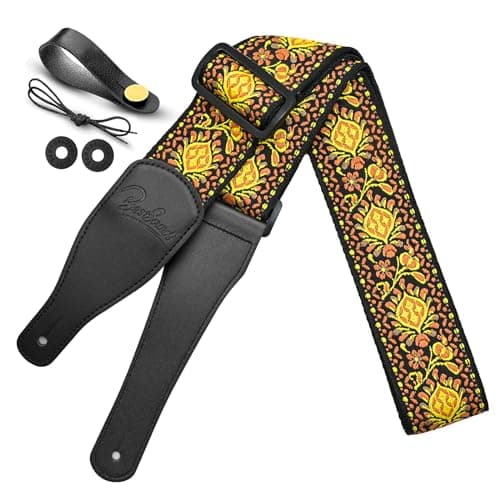 Jacquard Embroidered Cotton Guitar Strap with Genuine Leather Ends for Bass, Acoustic, and Electric Guitars
| Genuine Leather Ends Jacquard Embroidered Cotton Guitar Strap for Bass, Acoustic, and Electric Guitars
| Jacquard Embroidered Cotton and Ge