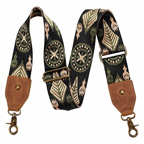 Nefelibata Purse Strap: Adjustable Leather Shoulder Replacement — Retro Golden Leaf