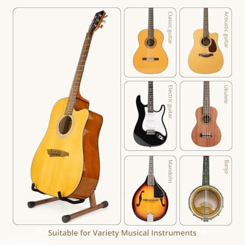 MUSO America Black Walnut Guitar Bass Ukulele Banjo Mandolin Stand