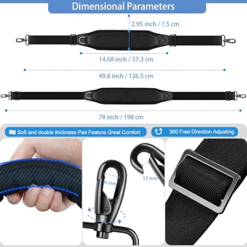 ZINZ ZINZ 78" Black Neoprene Shoulder Strap Belt