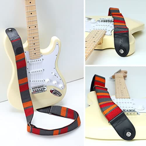 Thicker Woven Guitar Strap with Pick Pocket for Bass, Electric, and Acoustic Guitars
