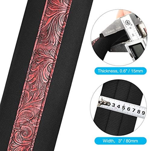 LEKATO Bass Guitar Strap - 3" Wide, Padded Adjust & Pick Holder