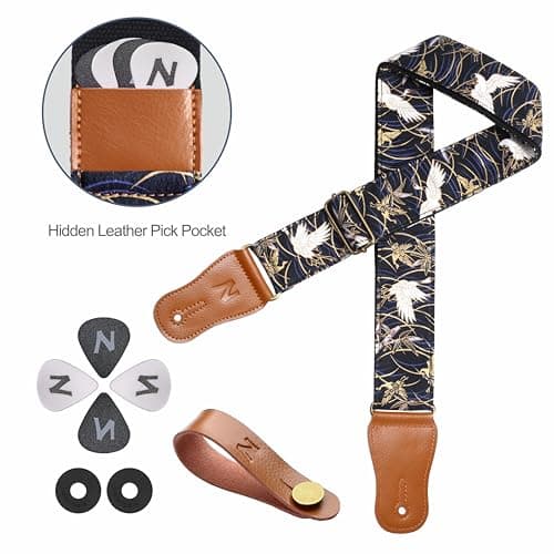 Cotton Guitar Strap with Accessories for Acoustic Guitar and Ukulele