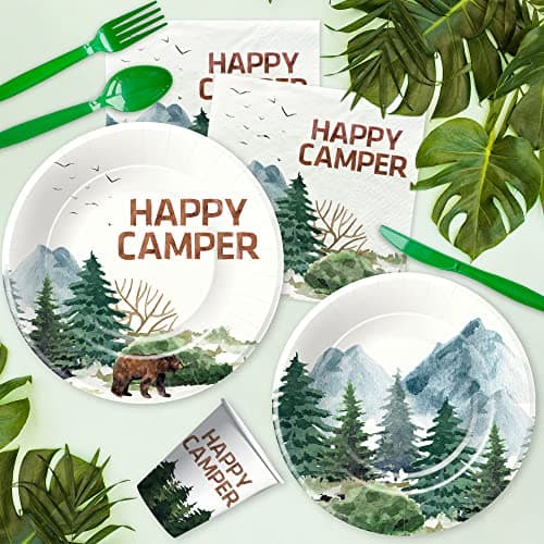 Happy Camper Party Supplies - Serve 24