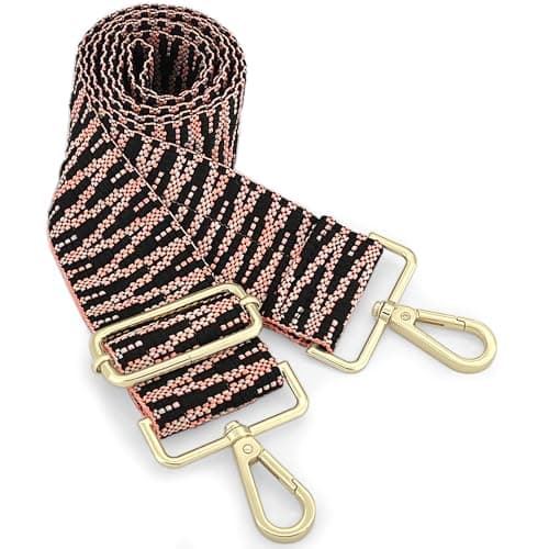 GIINJKGO Purse & Crossbody Guitar Strap Replacement — Pink-trimmed Wave