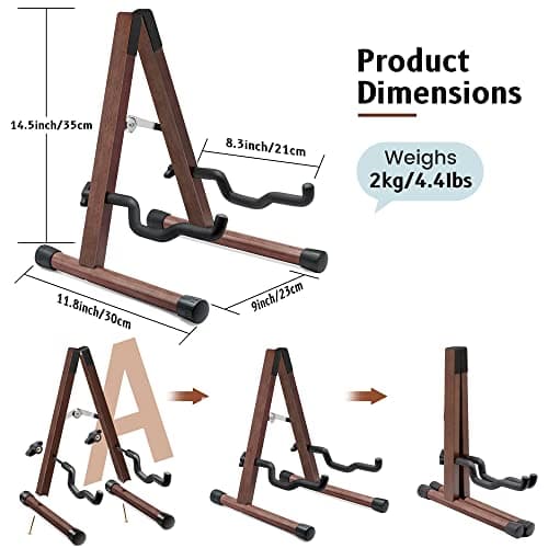High-Quality Natural Wood Guitar Stand for Acoustic & Electric Guitars