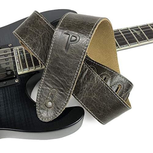 Perri’s Adjustable Vintage Brown Leather Guitar Strap for All Sizes
