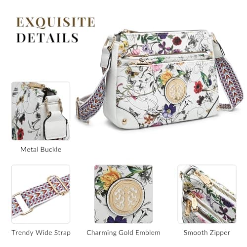 Trendy Dasein Crossbody Purse for Women with Multi Pockets and Guitar Strap