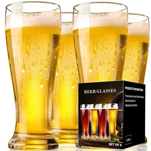 Beer Glasses Set of 4 for Men