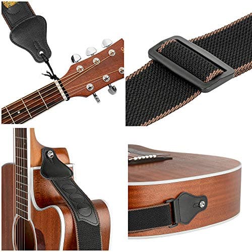 BestSounds Soft Cotton Guitar Straps with 3 Pick Holders