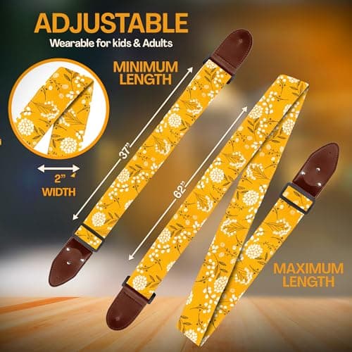 Acoustic, Electric & Bass Guitar Strap - Christmas Gift Includes Picks & Locks, Men & Women