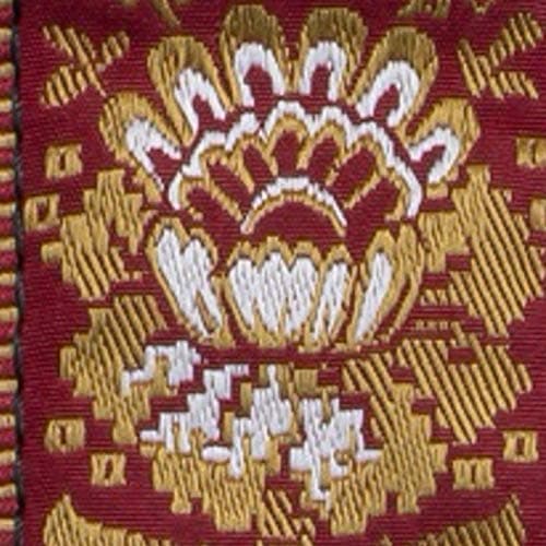 KLIQ Vintage Woven Guitar Strap for Acoustic & Electric Guitars — Flower Crimson & Gold Sunburst