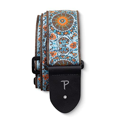 P Perri's Leathers Ltd. Jacquard Collection Guitar Strap — Blue/Orange