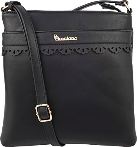 B BRENTANO Vegan Leather Medium Crossbody Purse — Black 1