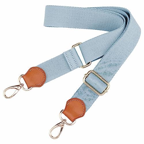 Nefelibata Purse Strap, 1.5 Wide Full Grain Cowhide Shoulder Strap Replacement — Denim Blue