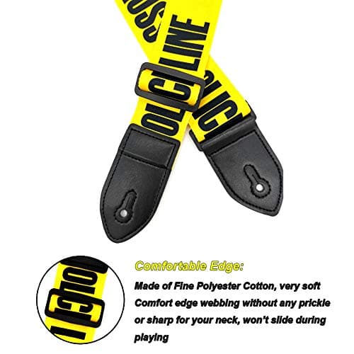 Yellow Police Line Acoustic & Electric Guitar Strap