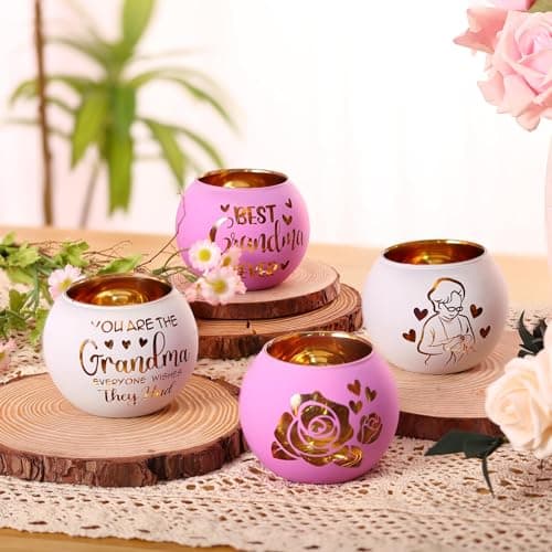 Grandma Gift: Mercury Glass Votive Candle Holders - Set of 6