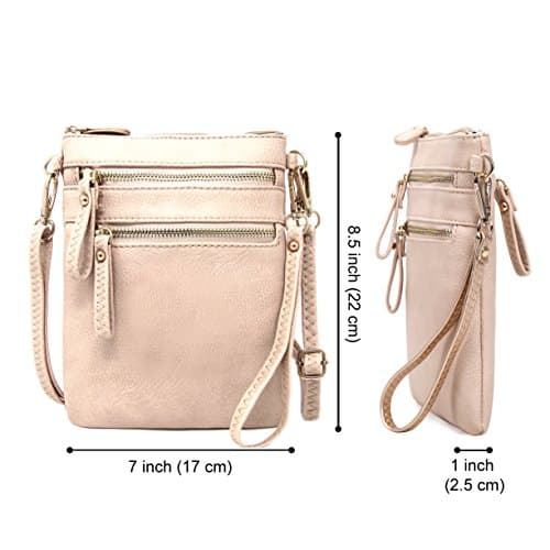 Solene Women's Small Crossbody Bag with Multi Zip Pockets