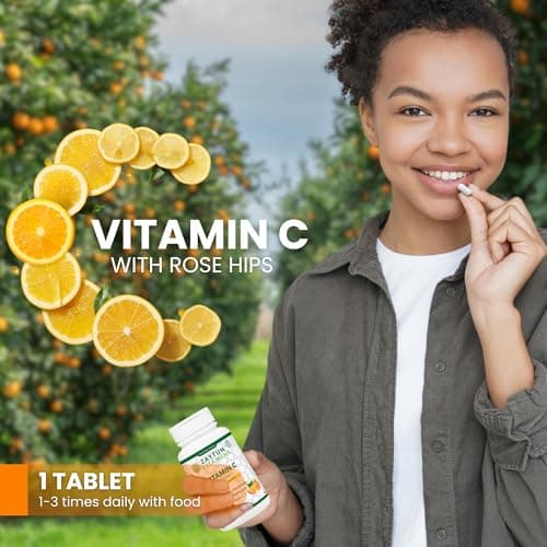 Halal Vitamin C 500mg Tablets Support Immune System, Natural Antioxidant - Vegan - Gluten-Free - 2 Months Supply
