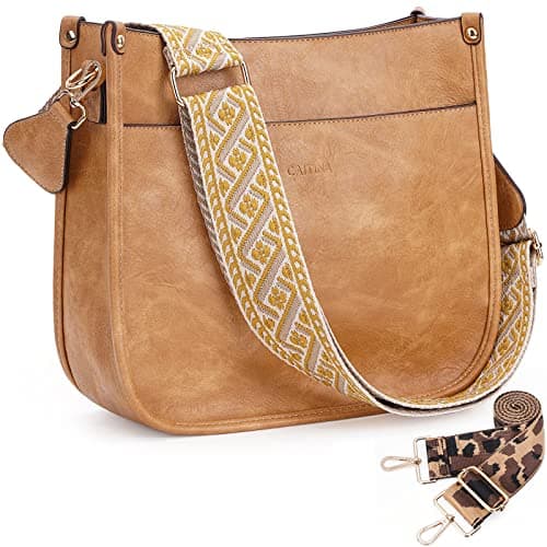 Caitina Women's Vegan Leather Adjustable Strap Crossbody Hobo Purse