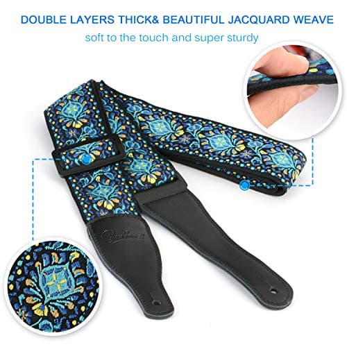 Adjustable Woven Braided Guitar Strap for Bass Electric/Acoustic Guitars