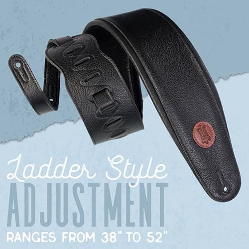 Levy's Leathers Signature Legacy 4.5" Black Garment Leather Guitar Strap