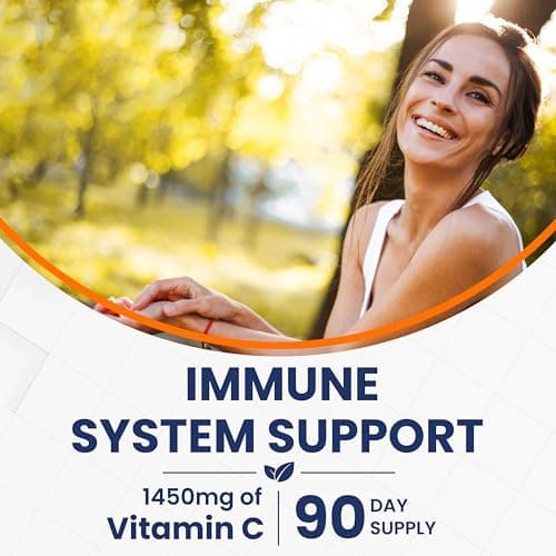 Liposomal Vitamin C 1450mg 180 Capsules, Ultra Absorption, Supports Immune System, Non-GMO, Vegan
