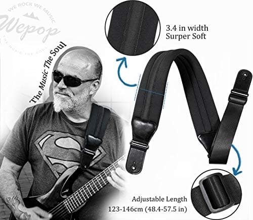 Wepop Neoprene Elastic Bass Guitar Strap for Acoustic & Electric (391)