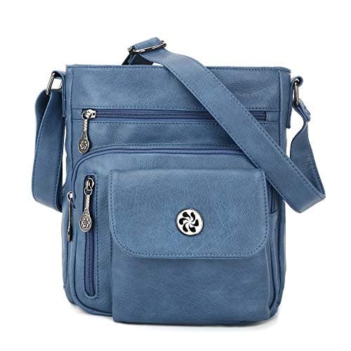 Angel Kiss Vegan Leather Crossbody Bag for Women Adjustible Strap — 8blue