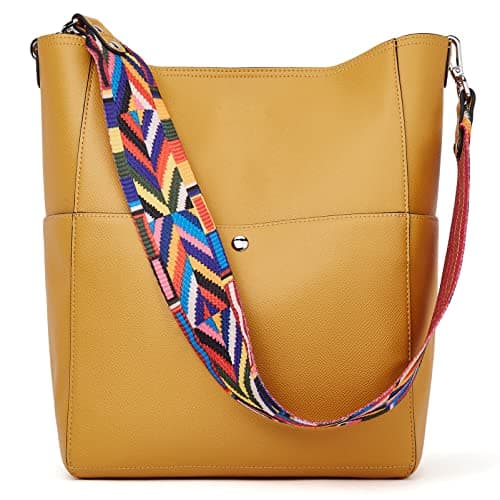 BROMEN Women's Leather Hobo Bag Designer Shoulder Purse — 2-yellow