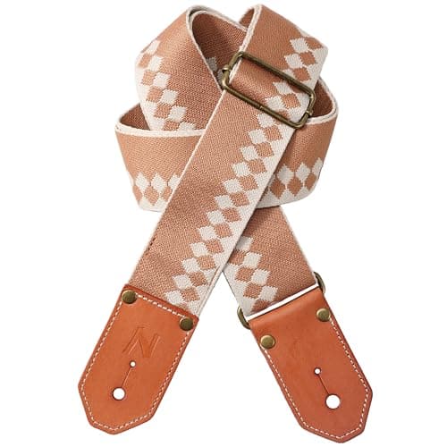 Nefelibata Cool Woven Guitar Strap for Acoustic, Bass, Electric - Gift for Guitarists — Gold