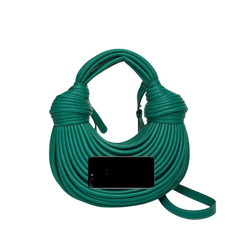 Pearlzone Hand-Woven Women's Top Handle Satchel Crossbody Bag — Green