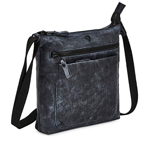 Vintage Real Leather Crossbody Bag for Women Travel Shoulder Purse Small — Navy Crazy Horse