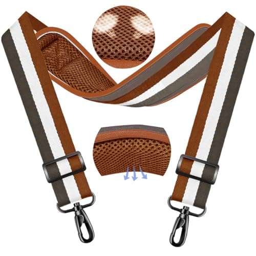 ZINMARK Ultra-Thick Shoulder Strap Crossbody Bag - Black — Brown White Gray Stripe