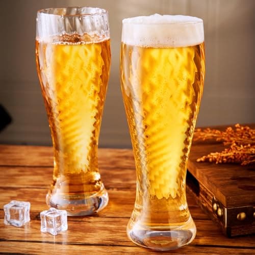 Pilsner Beer Glasses Set of 2, Great Gift Idea for Men
