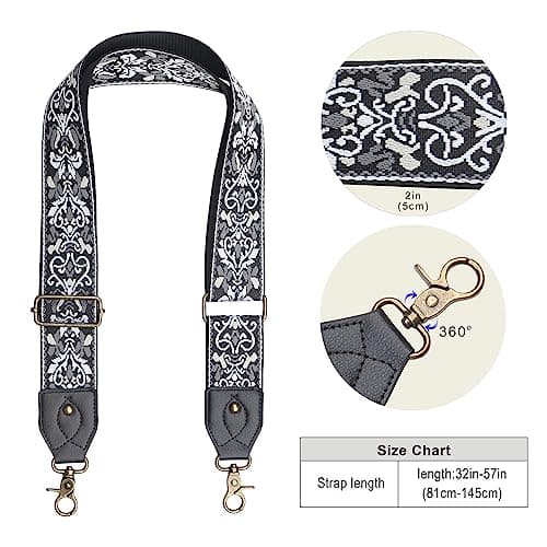 Handbag Strap Replacement Wide Shoulder Crossbody Strap with Adjustable Belts