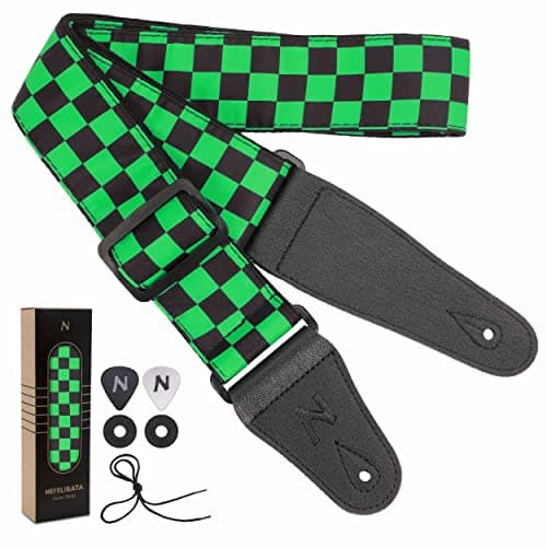 Custom Nefelibata Guitar Strap for Kids, Men & Women (Green)