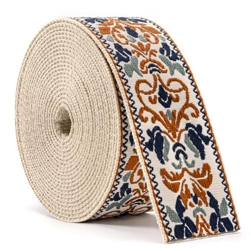 High Density Jacquard Embroidered Heavy Cotton Webbing Strap 1.5-2 Inches for Bags