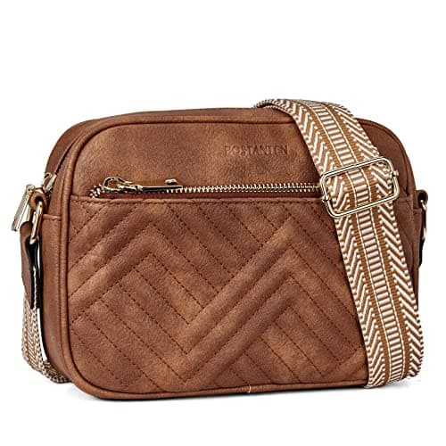 BOSTANTEN Quilted Crossbody Bags for Women — Brown