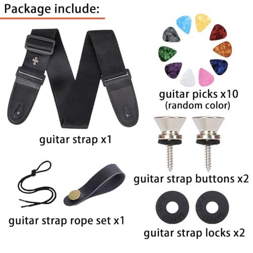 SCORYULE Adjustable Guitar & Bass Strap with Pick Holder